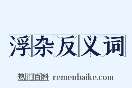 浮杂反义词是什么意思的图片